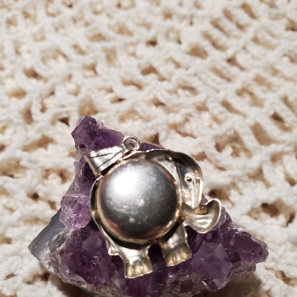 925 Evil Eye Elephant Pendant - Picture 3 of 4